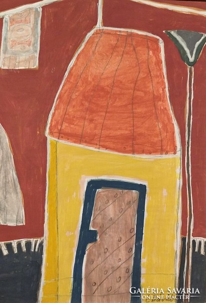 Dávid Lehel: "Pár házzal"  című festménye