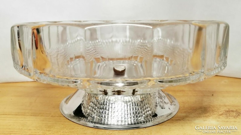 Vitange crystal fruit bowl with silver-plated base, a 1920s rarity for your dining room