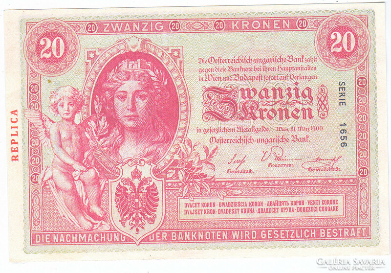 Ausztria 20 Osztrák-magyar korona 1900 REPLIKA