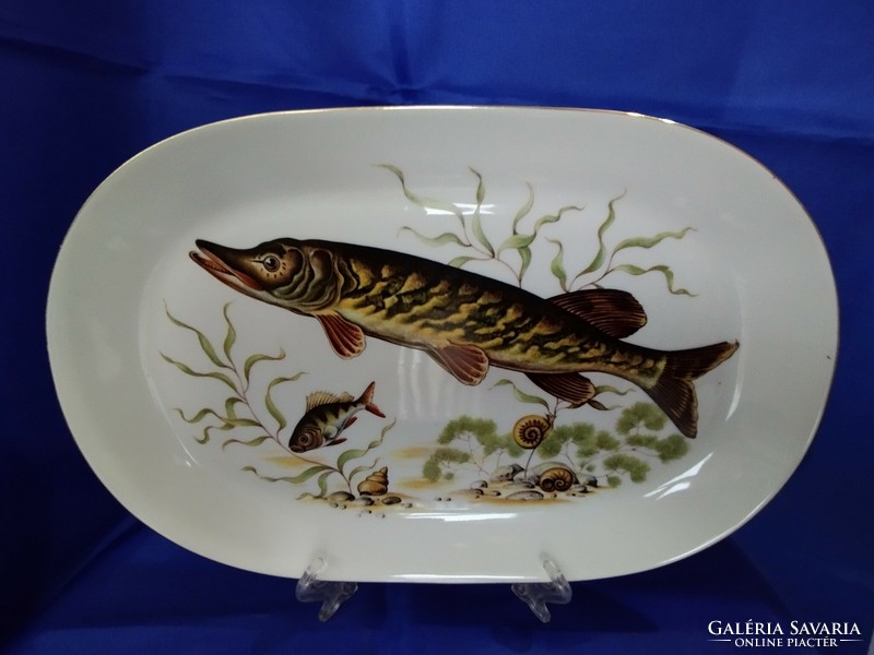 German Bavarian porcelain fish serving bowl