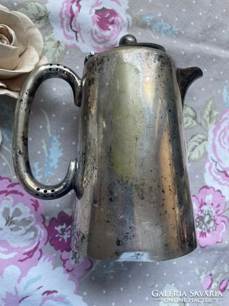 Pair of Art Deco silver-plated jugs, tea and coffee jugs + 1 addition to be repaired