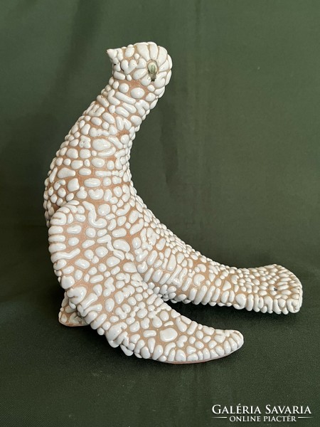 Iparművész borsómázas kerámia galamb szobor 20 cm (C0010)