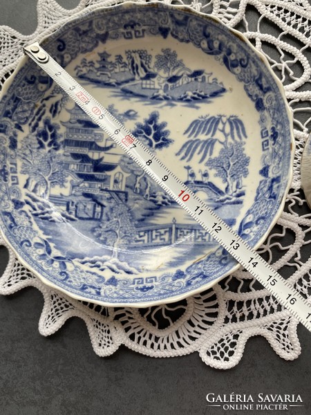 Antique, richly patterned, wonderful china cup with bottom - blue decorative willow pattern