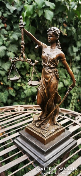 Justitia, the goddess of truth - bronze sculpture