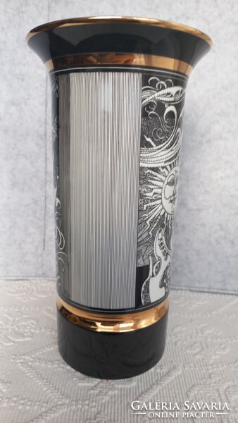 Large porcelain vase designed by Hollóháza, Saxon Endre, marked, flawless