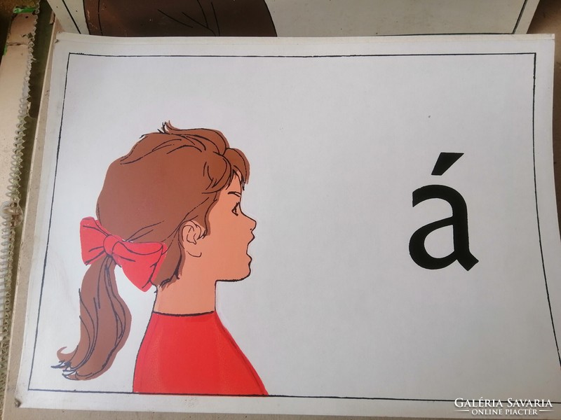 Retro " ABC " oktató táblák. - 35 x 25 cm. - Teljes sorozat.