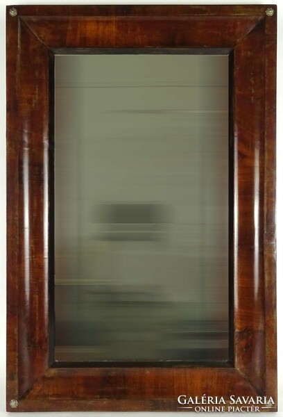 1L155 antique Biedermeier mirror with thick veneer 80 x 53.5 Cm