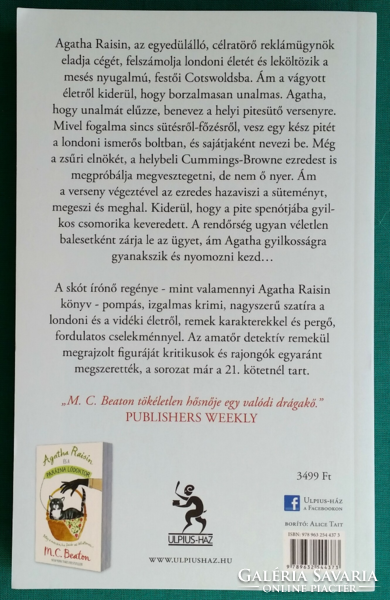 M. C. Beaton: agatha raisin and the spinach death pie > entertainment literature > crime > detective novel