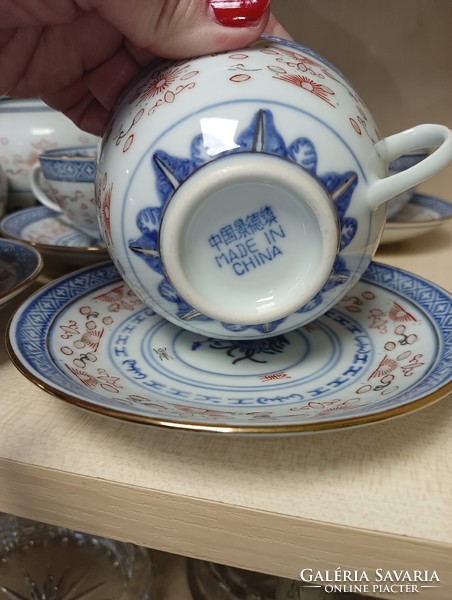 Kínai rizsszemes porcelán teàsszett