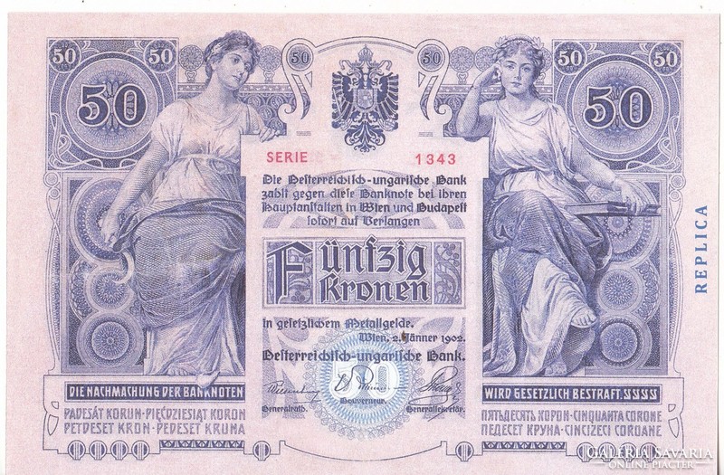 Hungary 50 kroner replica 1902 unc