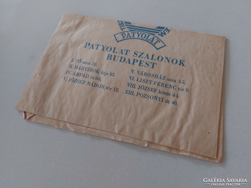 Retro papírszatyor reklám csomagolás Patyolat szalonok