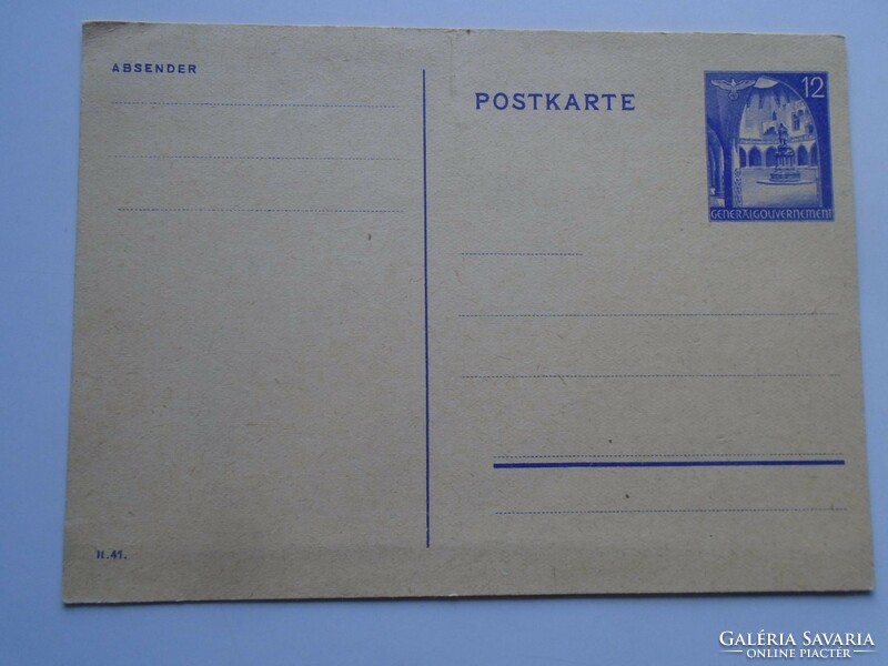 D200542 Germany Poland Poland, stamp postcard 1942 generalgouvernment stationery