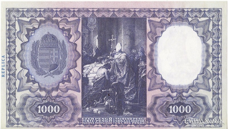 Hungary 1000 pengő replica 1927 unc