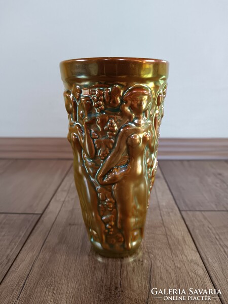 Old Zsolnay eozin vase with figures