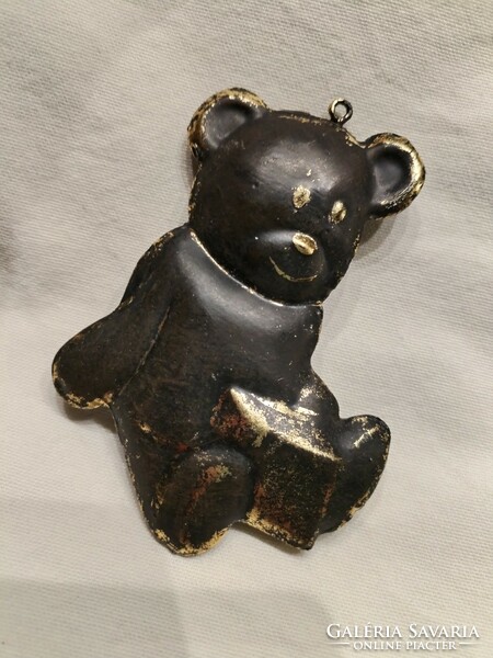 Tin, decorative teddy bear, pendant - in an antique atmosphere