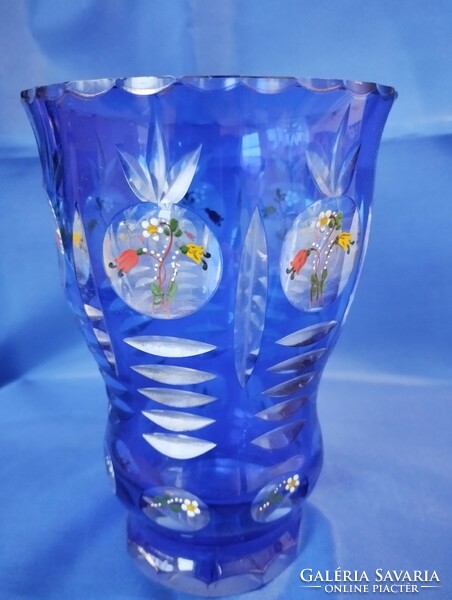 Kék kristály váza