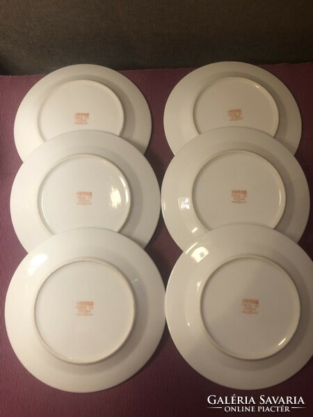 Chinese porcelain flat plate, 6 pcs