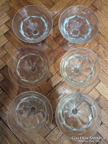 6 Art Deco champagne glasses