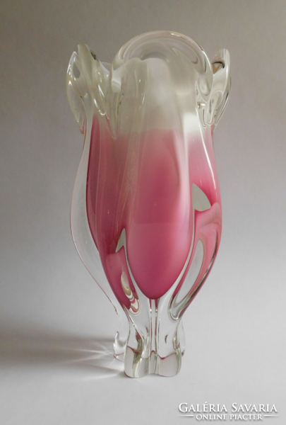 Large glass vase by Josef hospodka chribska - 29 cm