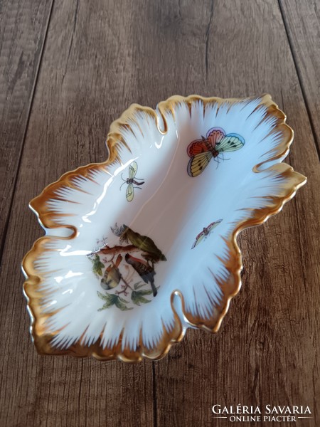 Old Herend Rothschild pattern grape leaf bowl