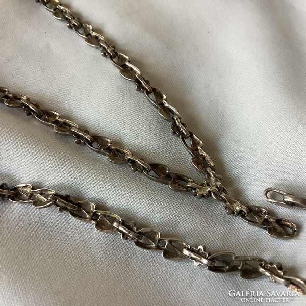Női 925 ezüst markazit Köves ékszer szett nyaklánc karkötő estélyi ruha divat