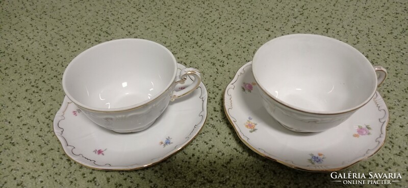 Old Zsolnay small flower tea cups