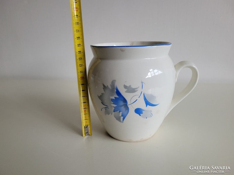 Old large-sized blue floral granite tumbler 1.2 liter silk milk mug