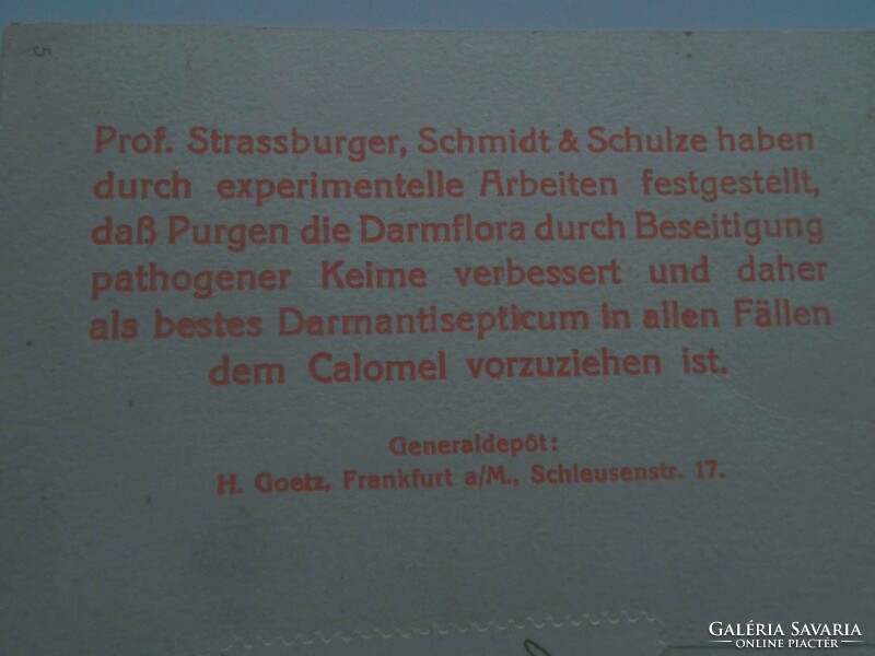 D200569  Képeslap - Budapest - Prof Strassburger, Schmidt & Schulze  Darmflora Calomel - Bamberg