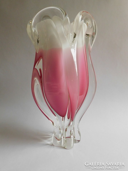Large glass vase by Josef hospodka chribska - 29 cm