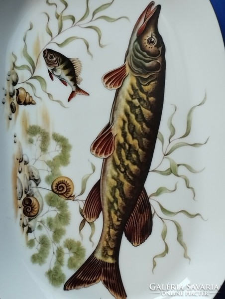 German Bavarian porcelain fish serving bowl