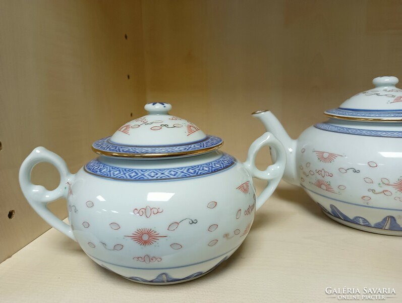Kínai rizsszemes porcelán teàsszett