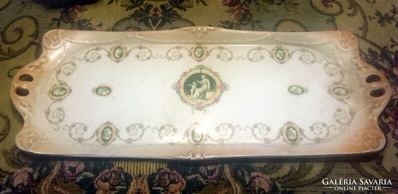 Antique crown w.Adams & sons semi-porcelain huge sandwich tray - art&decoration