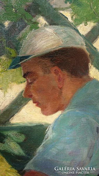 Gyula Gyuertyáni: in the arbor (summer afternoon)