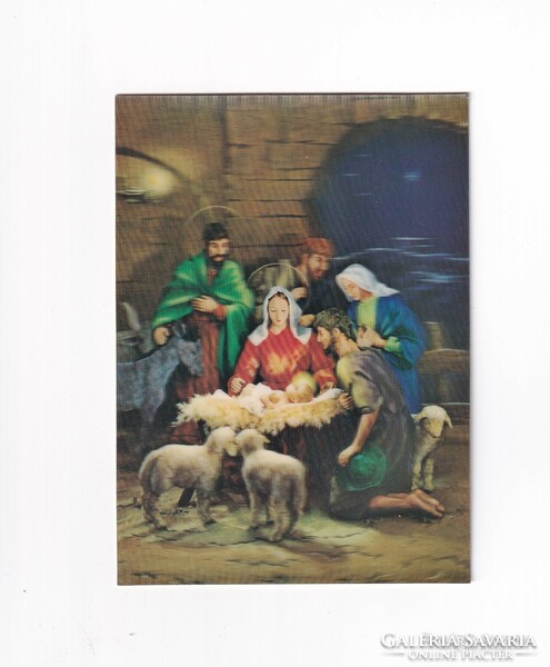 B:011 BÚÉK-Karácsonyi képeslap 3D-és Retro postatiszta 60-70 évek (Svéd)