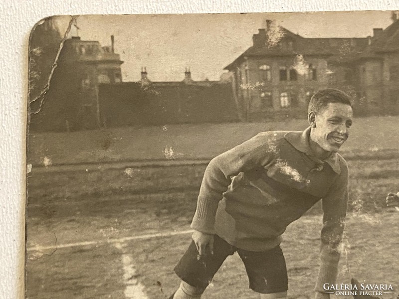 Soccer player soccer player antique funny photo postcard