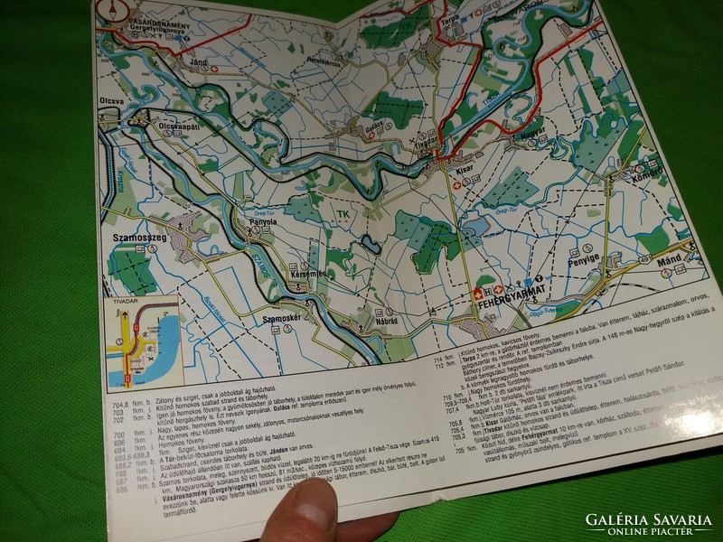 Tisza - water hiking maps with cycling and leisure tips cartography map according to the pictures