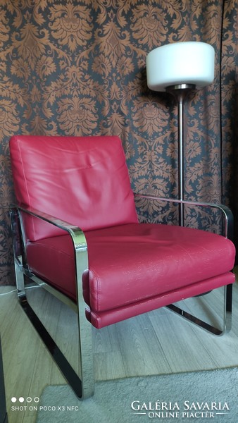 Price deep pay one get two! Bontempi clarissa chrome steel eco leather armchair pair Italian design