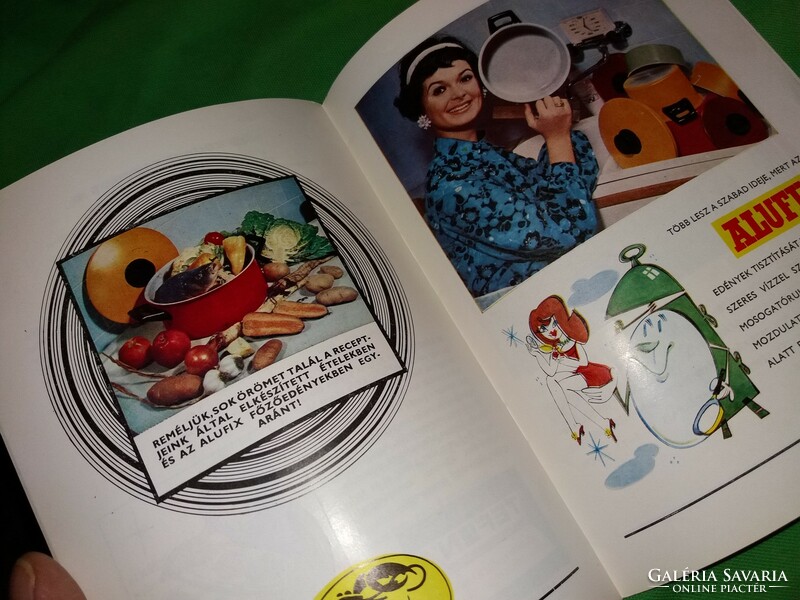 Az ALUMINIUM ÁRUGYÁR ALUFIX edények katalógusa ételreceptekkel 2. színes kiadás újság képek szerint
