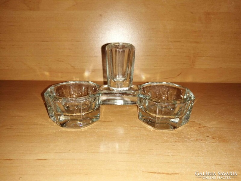 Retro glass table salt and pepper holder (19/d)