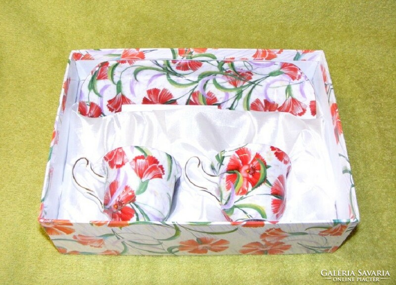 Floral porcelain cup and tray