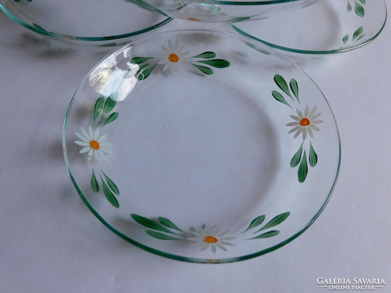 Salgótarján vintage glass compote/dessert set with daisy decor