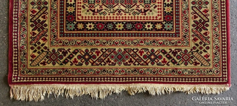 1K976 old burgundy machine-woven shiraz pattern connecting rug 110 x 223 cm