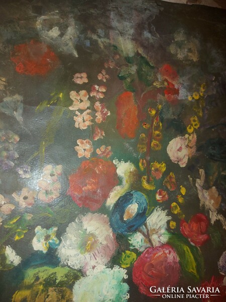 Festmény, virágcsendélet, olaj, karton, 50x70 cm