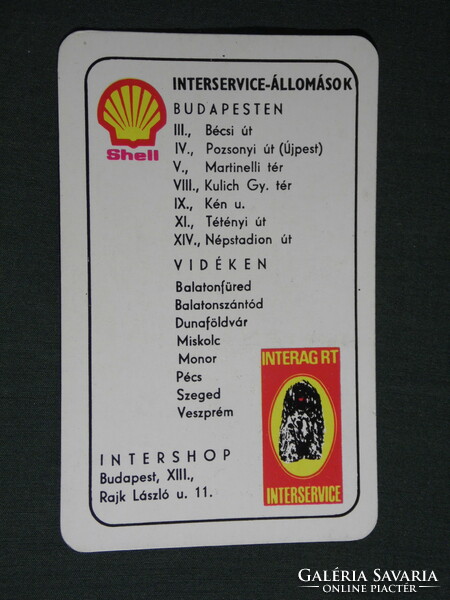 Kártyanaptár,SHELL,benzinkutak,olajok szerviz,Budapest,Pécs,Balatonfüred,1973,   (5)