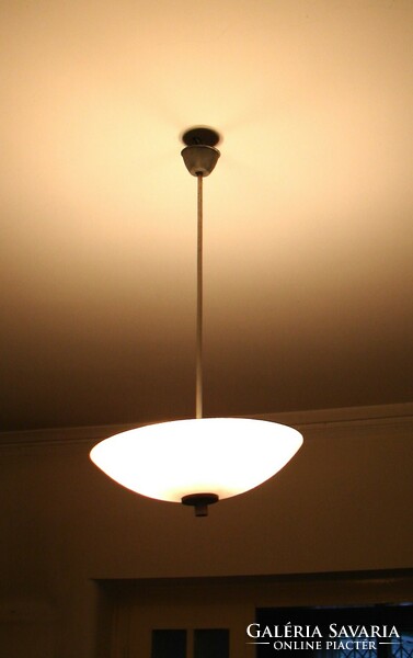 Bauhaus / Art deco üvegburás mennyezeti lámpa