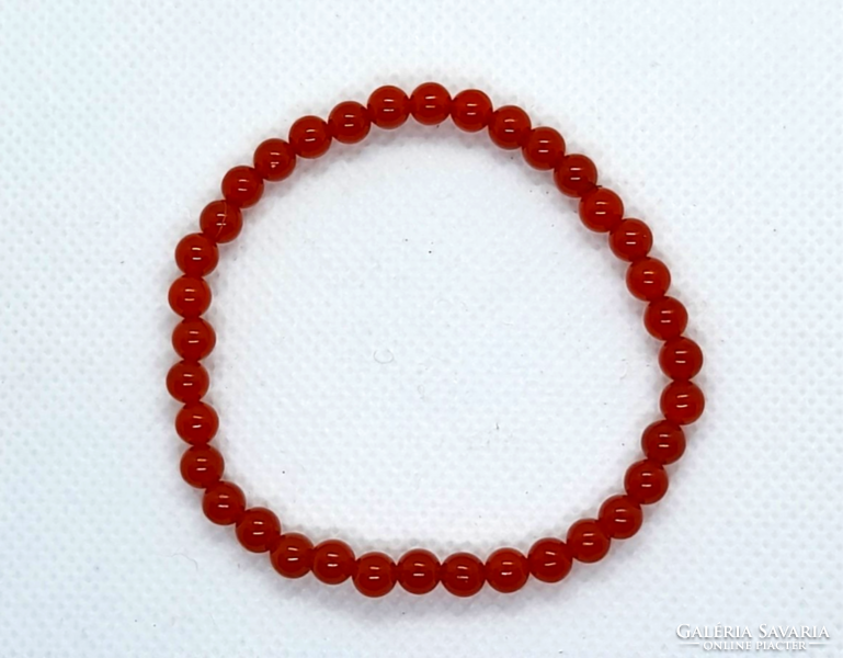 Women's mineral bracelet made of carnelian 4 mm beads