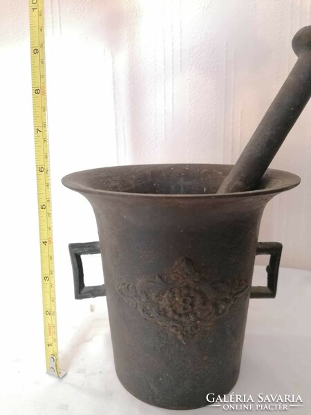 Antique cast iron mortar