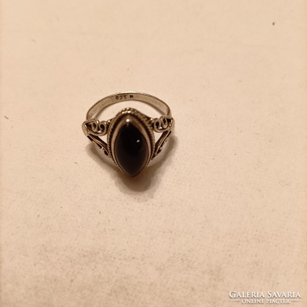 Régi fekete ónixköves ezüst gyűrű