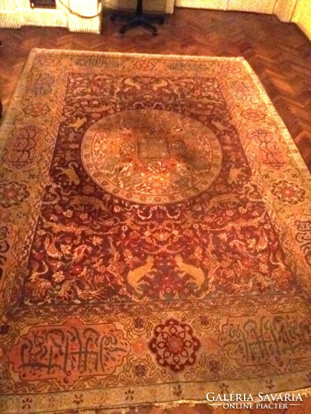 Nagyméretű régi kézi perzsa szőnyeg, mérete 351/250 cm