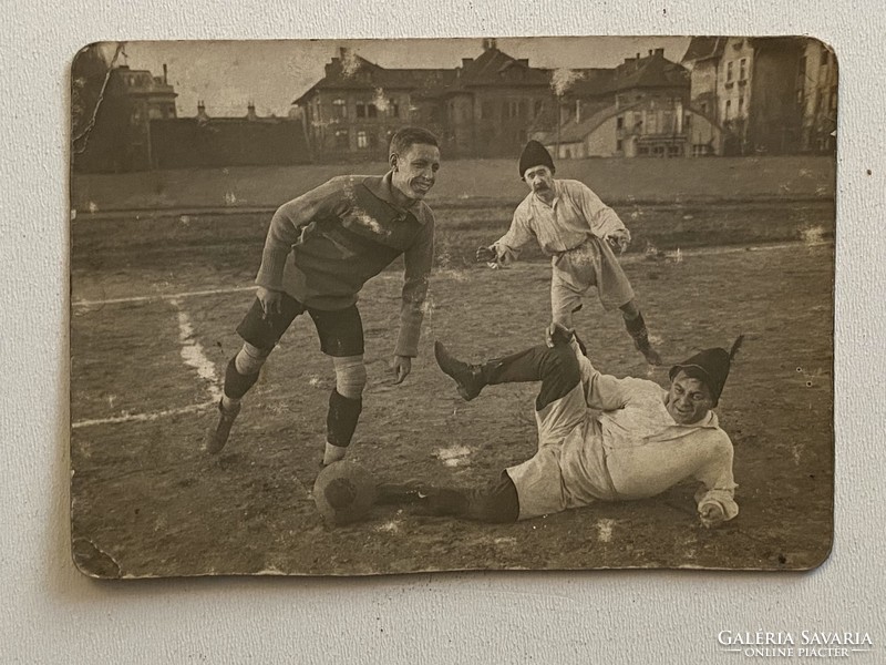 Soccer player soccer player antique funny photo postcard